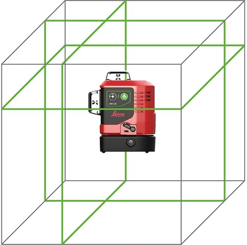 Kresba zeleného multikřížového laseru Leica L6G